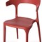 Fabulaxe Modern Plastic Outdoor Dining Chair with Open U Shaped Back, Red, PK 4 QI004228.RD.4 - alternate 3